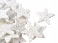 ŚNIEŻYNKI GWIAZDKI BIAŁE BROKAT NA STROIK CHOINKĘ