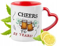 55 Urodziny Czerwony Z Uszkiem W Kształcie Serca Na Prezent