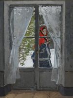 Plakat 60x80cm The Red Kerchief, Monet Vintage do Salonu