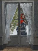 Plakat 60x80cm The Red Kerchief, Monet Vintage do Salonu