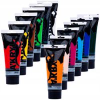 2 x Farby AKRYLOWE A'KRYL ZESTAW 12 kolorów mix artystyczne Renesans 12x200