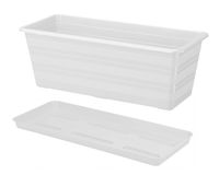 Skrzynka balkonowa doniczka  prostokątna podłużna z podstawką 40 cm biała