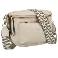 listonoszka damska ze skóry ekologicznej w beżowym kolorze zamykana