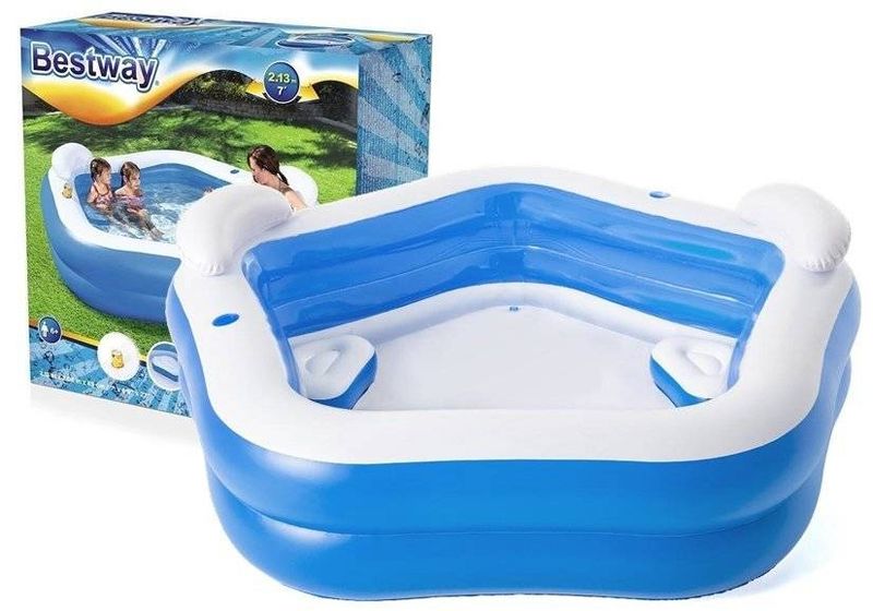 Basen Dmuchany Pięciokąt 213 x 206 x 69 cm Bestway 54153 zdjęcie 1