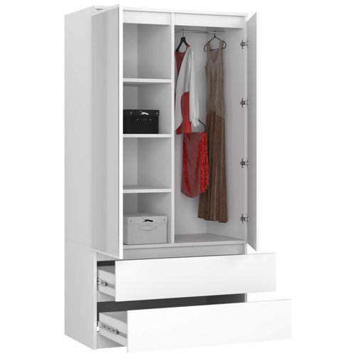 SZAFA S 90 cm 2 DRZWI 2 SZUFLADY 2 LUSTRA BIAŁA na Arena.pl