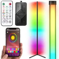 LAMPA PODŁOGOWA STOJĄCA LED RGB NAROŻNA PILOT APKA