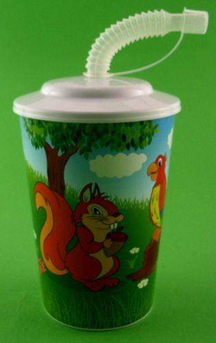 KUBEK ZE SŁOMKĄ RURKĄ DO NAPOJÓW SOKÓW Z POKRYWKĄ na Arena.pl