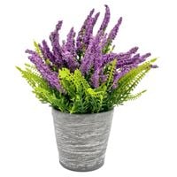 ROŚLINA W DONICZCE DEKORACYJNA SZTUCZNE KWIATY FIOLETOWE WRZOSY 25cm
