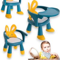 Krzesełko stolik do karmienia i zabawy żółto-niebi