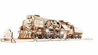 UGEARS 70058 PUZZLE 3D MODEL MECHANICZNY LOKOMOTYWA WĘGLARKA V-EXPRESS