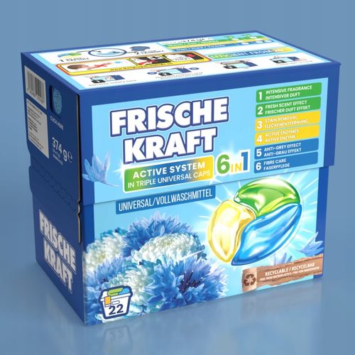 Frische Kraft 6w1 Niemieckie Kapsułki do Prania Uniwersalne 22szt na Arena.pl