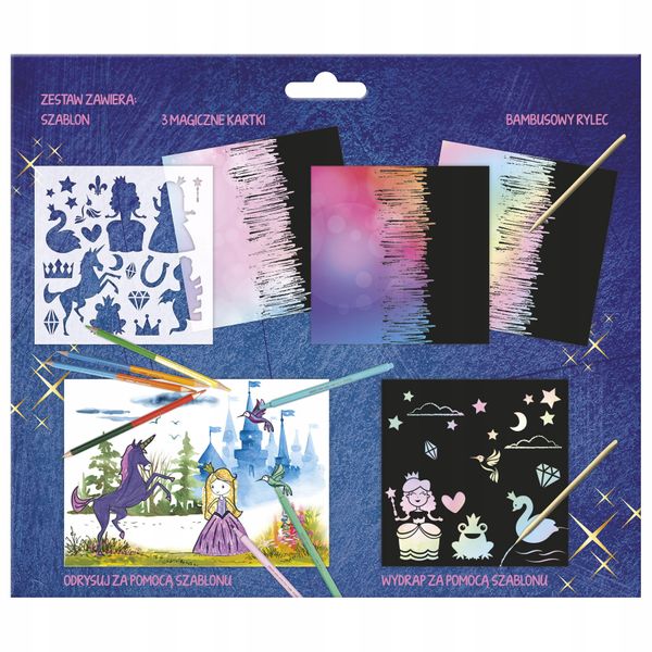 KREATYWNE WYDRAPYWANKI Z SZABLONAMI KSIĘŻNICZKI ZDRAPYWANKI DO GRAWEROWANIA zdjęcie 2