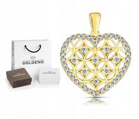 ZŁOTA ZAWIESZKA WISIOREK 375 AŻUROWE SERCE Z CYRKONIAMI
