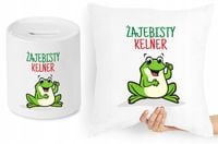 Dla Kelnera Zestaw Poduszka + Skarbonka Prezent Z Nadrukiem Ze Zdjęciem