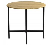 Stół loftowy okrągły LUGO Ø85 dąb czarny stelaż do kuchni