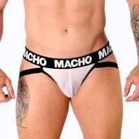 macho mx26x1 jockstrap grid połprzezroczysty biały l