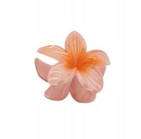 Piękna spinka klamra plastikowa kwiatek hawajski pomarańczowy 8cm