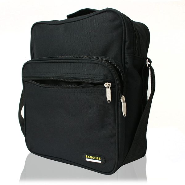 torba męska do pracy z nylonu sanchez - czarna zdjęcie 2