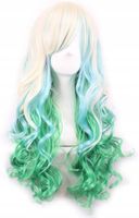 PERUKA OMBRE COSPLAY 70 CM GLAM ROCK ZIELONA BLOND