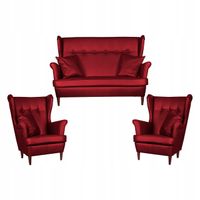 Zestaw wypoczynkowy eko skóra sofa + 2 fotele
