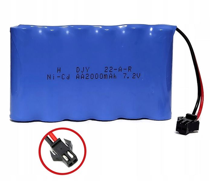 AKUMULATOR BATERIA DO AUTA SAMOCHODU RC 7.2V 2000 mAh NI-CD zdjęcie 1