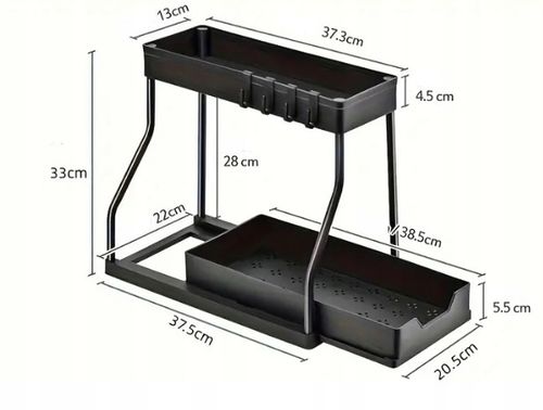 ORGANIZER POD ZLEW 2 POZIOMOWY WYSUWANA PÓŁKA STOJAK REGAŁ DO KUCHNI na Arena.pl