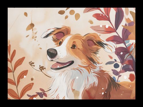 Plakat 18x13cm Collie Jesienną Porą na Arena.pl