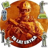 OPŁATEK NA TORT 30CM - WOJSKO MUNDUR ŻOŁNIERZ + IMIĘ + GRATIS! 24CM 26CM