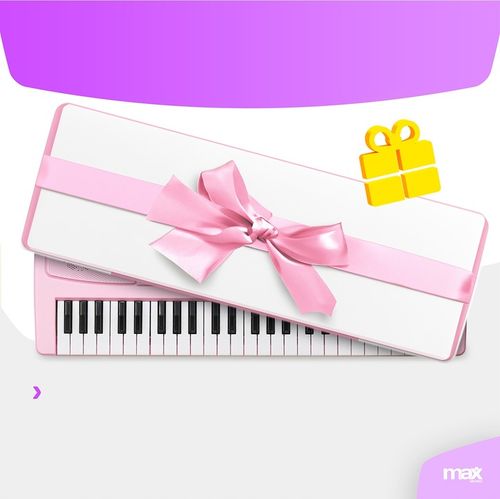 Keyboard dla dziewczynki 49 klawiszy akumulator/ mikrofon KD49P Max różowy na Arena.pl