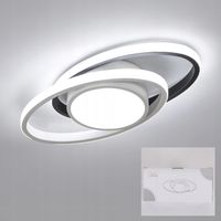 LAMPA SUFITOWA CZARNA PLAFON BIAŁY LED NOWOCZESNA DO SALONU 39W 6500K