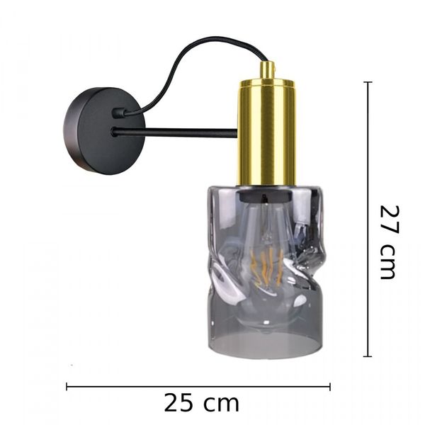 Kinkiet 1xE27 INGER BLACK/GOLD zdjęcie 3