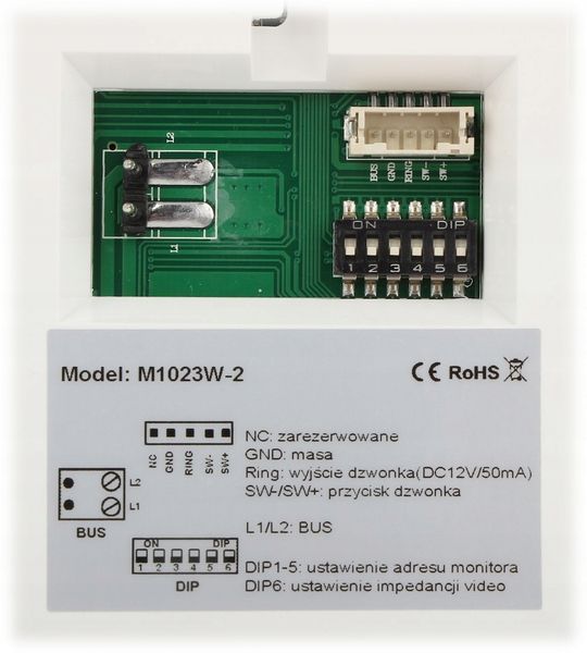 Monitor wideodomofonu Vidos M1023W biały zdjęcie 13