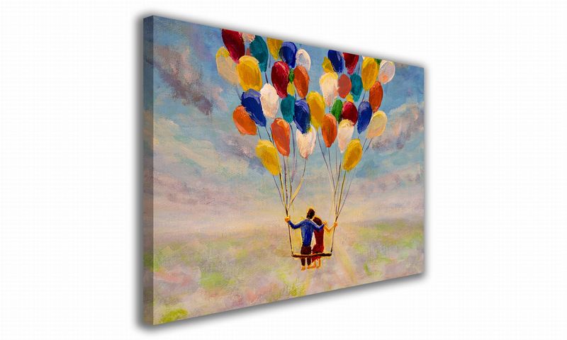 OBRAZ NA PŁÓTNIE 078 Para na balonach 40x30cm zdjęcie 1
