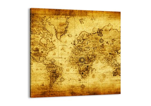 Obraz Na Płótnie - Mapa Świata - 70X70 Cm - Ac70X70-0127 na Arena.pl