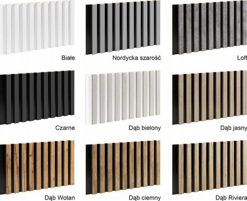 LAMELE ŚCIENNE CZARNE NA PŁYCIE CZARNEJ 510x2750mm na Arena.pl