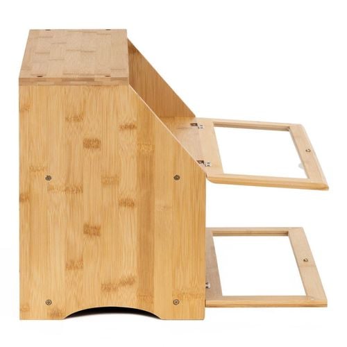 Chlebak zamykany, dwupoziomowy, szafka na pieczywo, bambusowy na Arena.pl