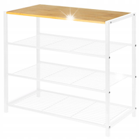 Półka regał stojak na buty 4-poziomowa biała 80x30x56cm BRUNBESTE