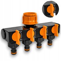 ROZDZIELACZ do wody NA WĄŻ ogrodowy na KRAN 4-DROŻNY z ZAWORAMI PODLEWANIE