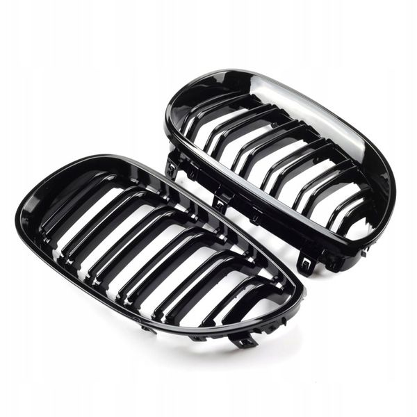 BMW E60 E61 GRILL NERKI M5 CZARNY POŁYSK 2003-2010 zdjęcie 2