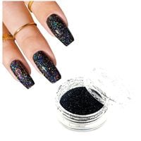 Pyłek do zdobienia paznokci holograficzny czarny