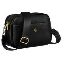 klasyczna czarna torebka listonoszka damska z długim paskiem - rovicky