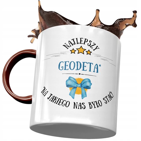 Kubek Bordowy Dla Geodety Najlepszy Geodeta Z Nadrukiem Ze Zdjęciem zdjęcie 1