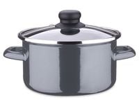 garnek emaliowany + pokrywka 14cm black | 120214
