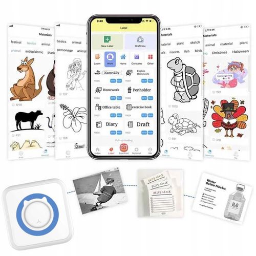 Mini drukarka termiczna przenośna dla dziecka C15 Bluetooth Drukuś na Arena.pl