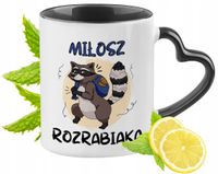 Kubek Czarny Z Uszkiem W Kształcie Serca Dla Miłosza Idealny Na Prezent
