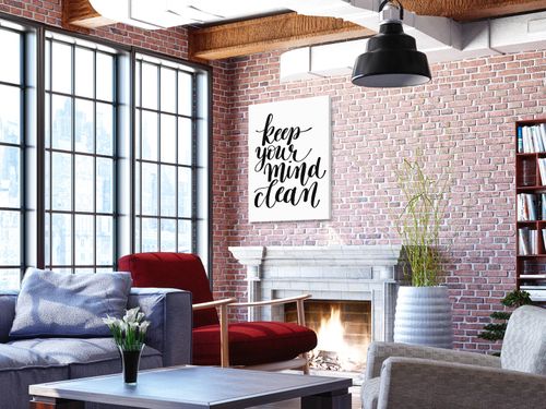 56809 Obraz na płótnie KEEP YOUR MIND CLEAN - NAPIS na Arena.pl