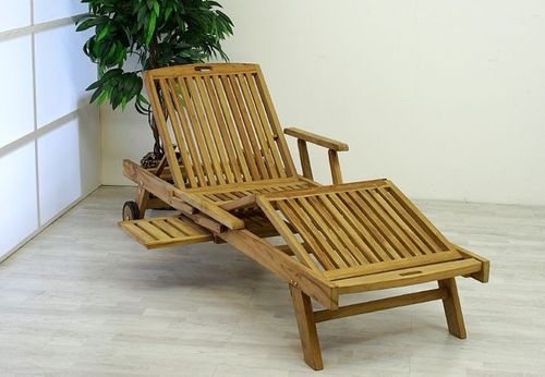 Leżak ogrodowy divero luxus teak na Arena.pl