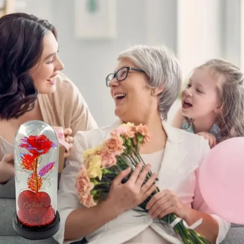 WIECZNA RÓŻA W SZKLE W KOPULE ŚWIECĄCA NA WALENTYNKI LED PREZENT PUDEŁKO na Arena.pl