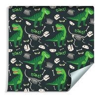 Tapeta Dla Dzieci Do Pokoju Chłopca - Zielone Dinozaury