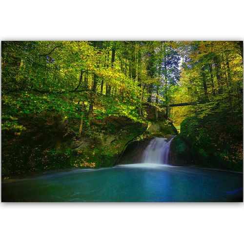Deco Panel, Wodospad i jesienne drzewa 4 120x80 na Arena.pl